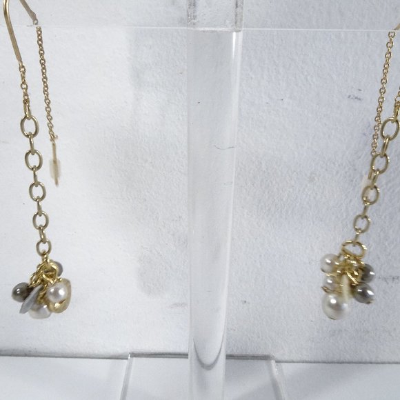 Banana Republic Metallic Bead Drop Threader Earrings NWT 45 - Picture 5 of 7